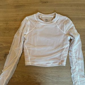 Alo Yoga - Mesh Crop White - Size Small